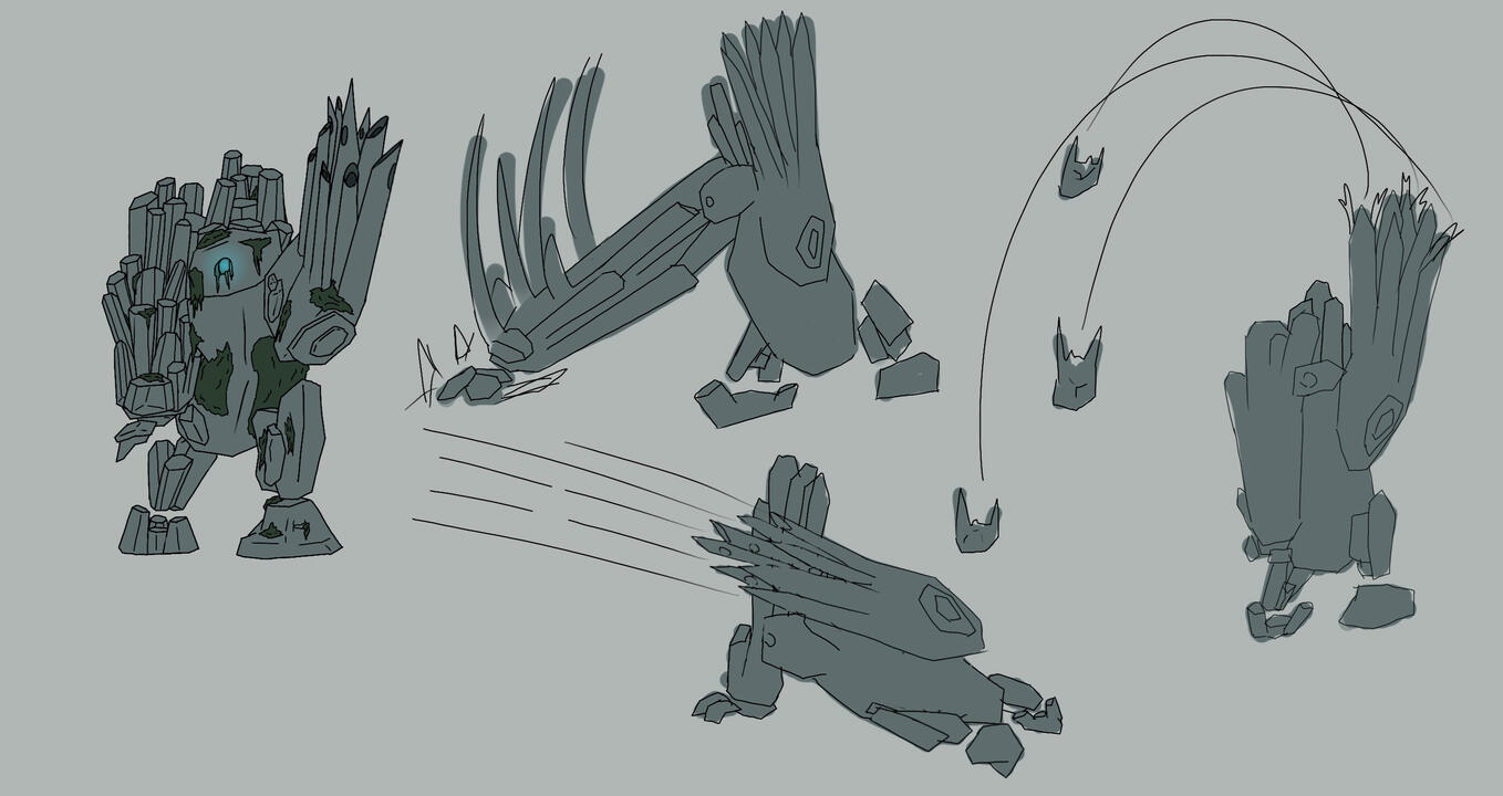 Golem-Boss Conceptart for a Fantasy Game
