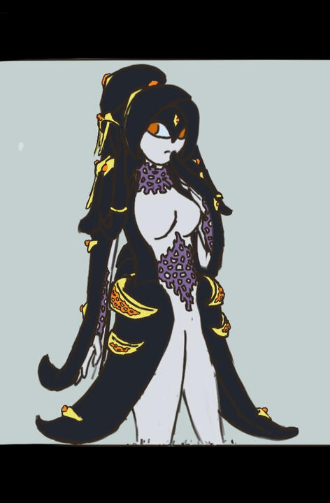 Lelone, a pacifistic Singer from a Water-Society based on Sea Creatures